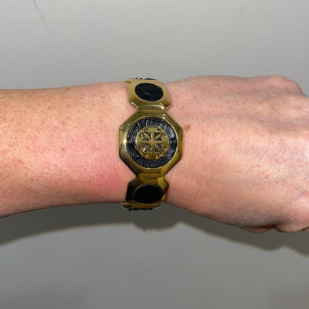 Rustic Cuff Gold & Snakeskin Cuff - Picture 14 of 14